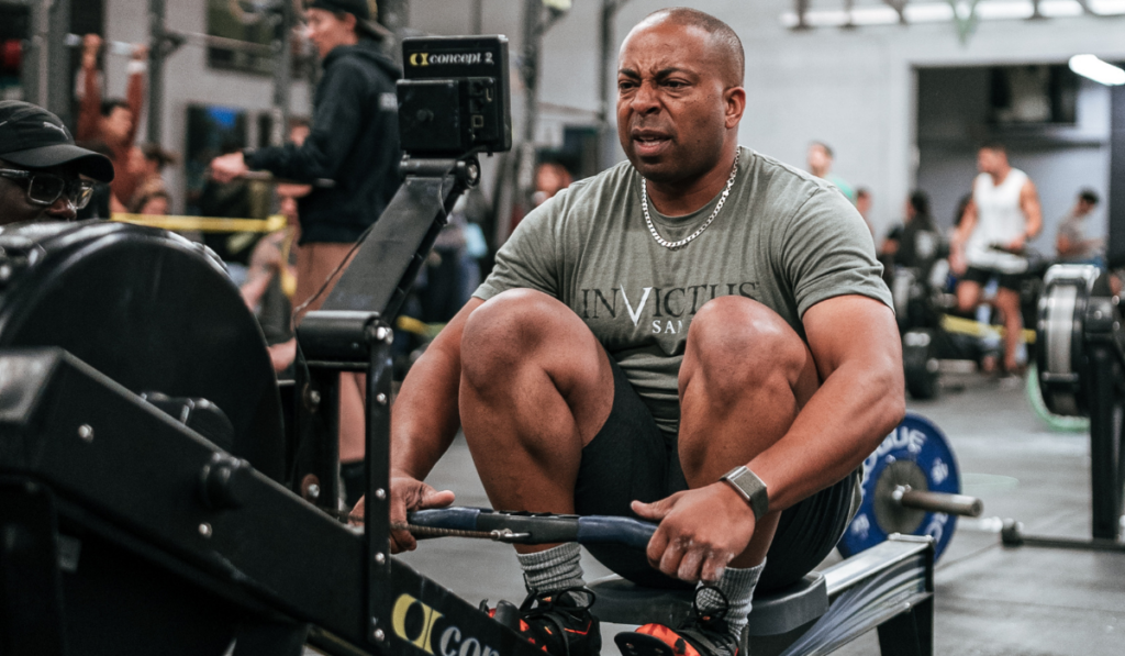 Invictus athlete rowing during 24.2 at Invictus San Diego 