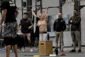 Invictus San Diego crew celebrates during the 2023 CrossFit Open