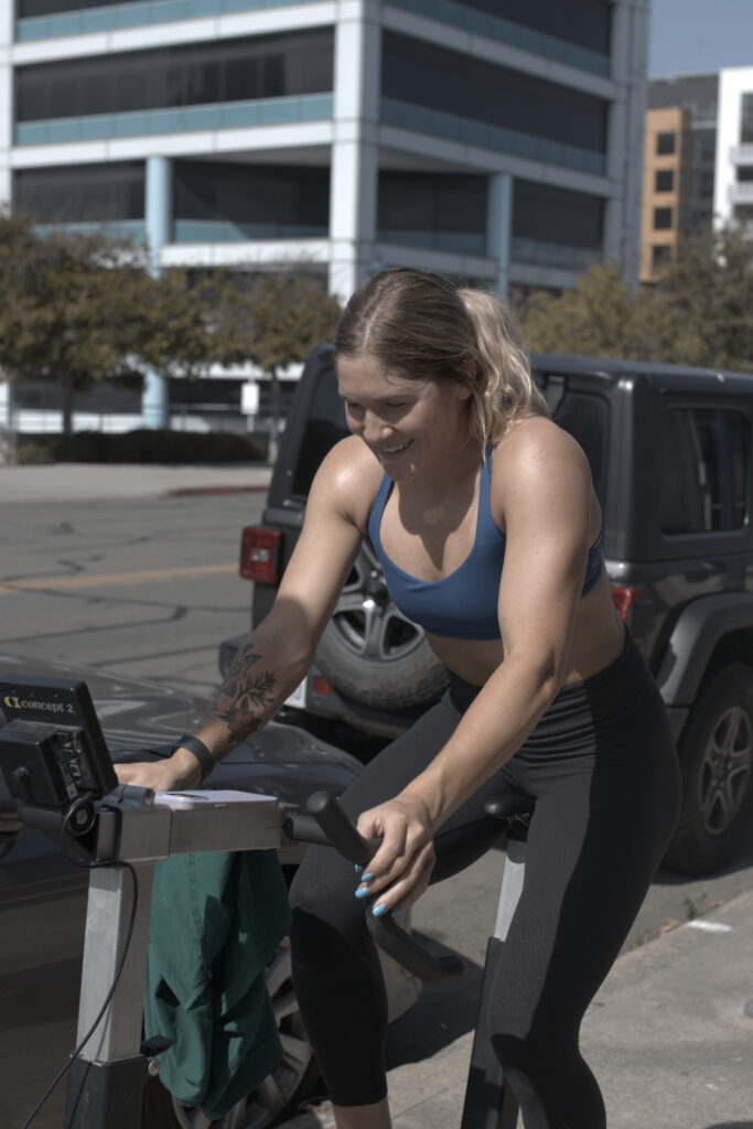 An athlete working out in the sun. 