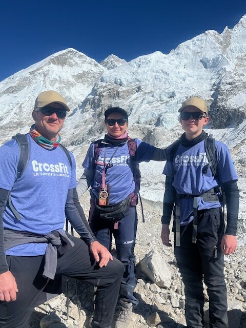 Keith and family climbing to basecamp